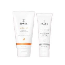 Double Masque Routine on white background