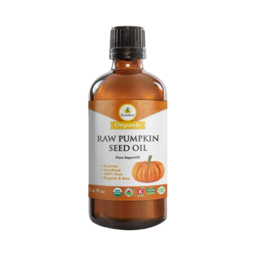 Ecoideas Organic Raw Pumpkin Seed Oil on white background