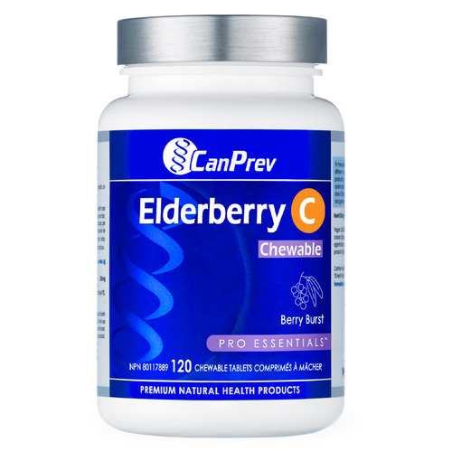 CanPrev Elderberry C Chewable - Berry Burst on white background