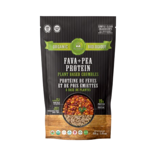 Ecoideas Fava + Pea Protein Crumbles Organic on white background