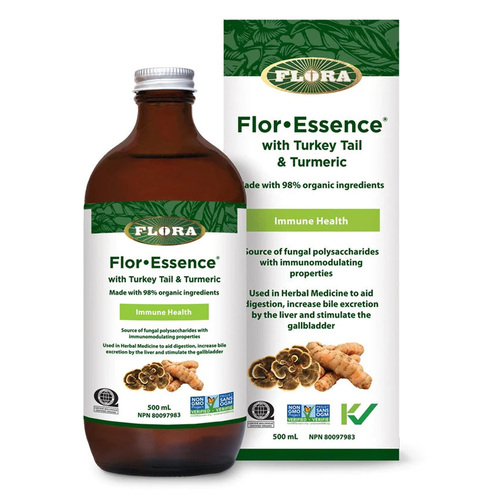 Flora Flor Essence with Turkey Tail on white background