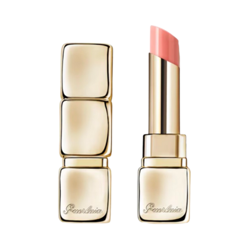 Guerlain KissKiss Shine Bloom Lipstick - Blossom Glow 129 on white background