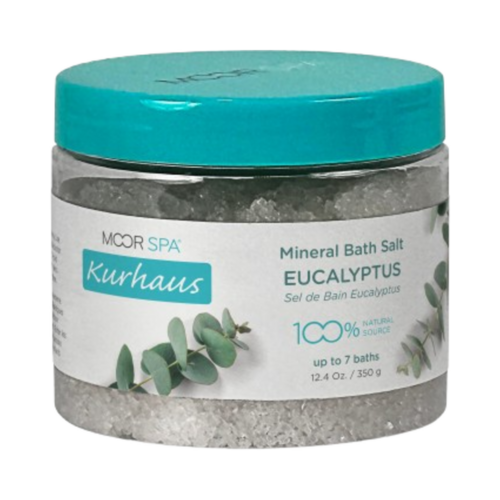 Moor Spa Kurhaus Eucalyptus Bath Salts, 350g/12.35 oz Moor Spa Kurhaus Eucalyptus Bath Salts on white background