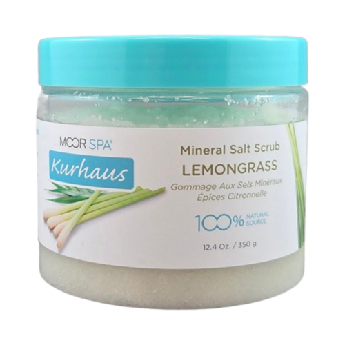 Moor Spa Kurhaus Lemongrass Salt Scrub, 400g/14.11 oz Moor Spa Kurhaus Lemongrass Salt Scrub on white background