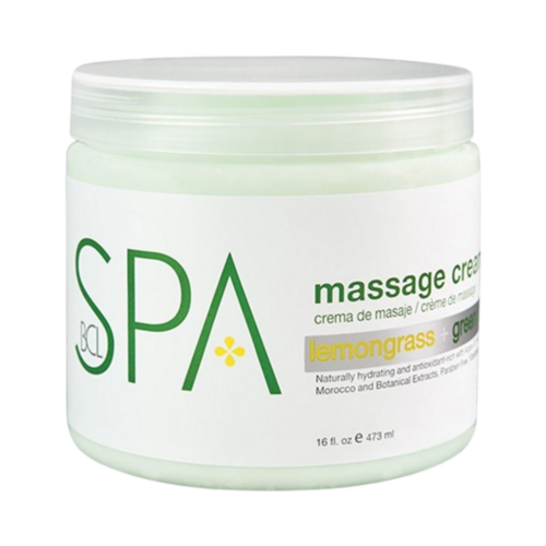 BCL Spa Lemongrass and Green Tea Massage Cream, 473ml/15.99 fl oz BCL Spa Lemongrass and Green Tea Massage Cream on white background