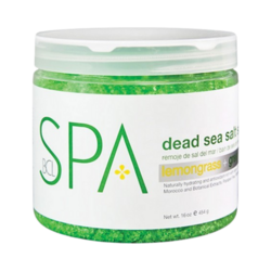 Lemongrass and Green Tea Salt Soak on white background