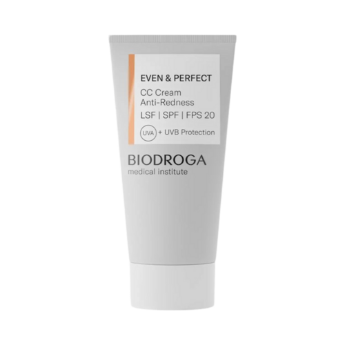 Biodroga MD Even and Perfect CC Cream Anti-Redness SPF 20 on white background