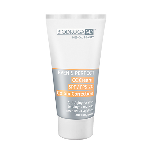 Biodroga MD Even and Perfect CC Cream LSF 20 Color Correction - For Skin tending to Redness on white background