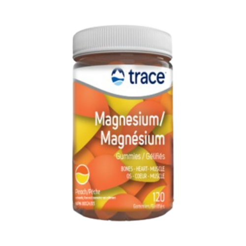 Trace Minerals Magnesium Gummies - Peach on white background