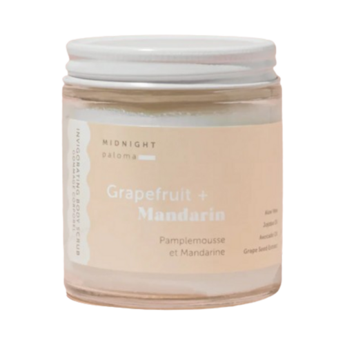 Midnight Paloma Mandarin + Grapefruit Body Scrub on white background