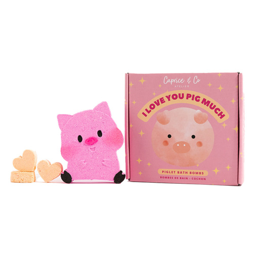 Caprice & Co. Mega Bath Bombs - I Love you Pig Much on white background