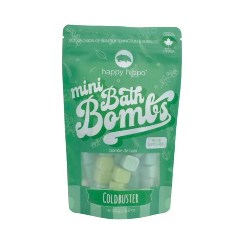 Happy Hippo Mini Bath Bombs Coldbuster Eucalyptus on white background