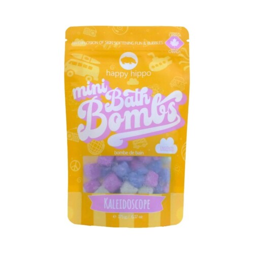 Happy Hippo Mini Bath Bombs Kaleidoscope on white background