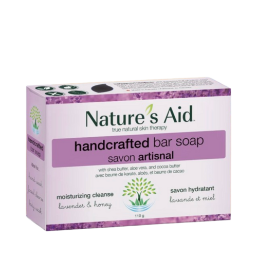 Natures Aid Moisturizing Soap Bar - Lavender on white background