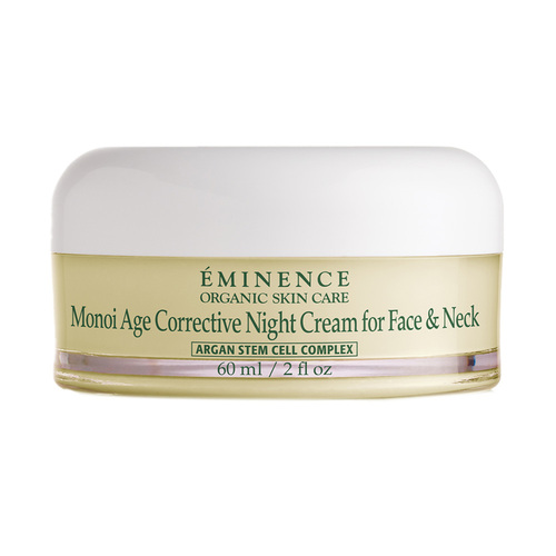 Eminence Organics Monoi Age Corrective Night Cream for Face and Neck on white background