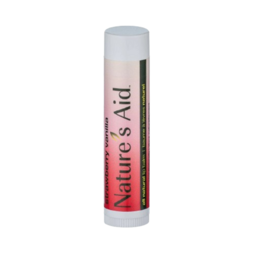 Nature's Aid Natural Lip Balm - Strawberry Vanilla, 1 pieces Natures Aid Natural Lip Balm - Strawberry Vanilla on white background