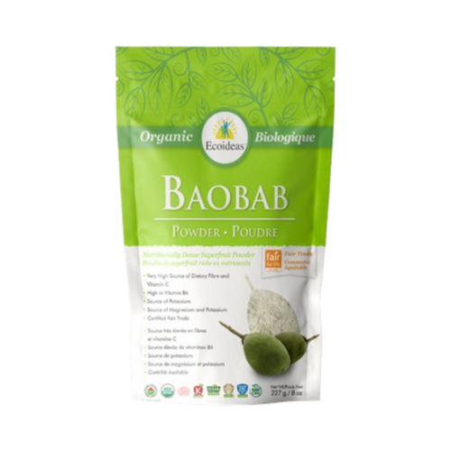 Ecoideas Organic Baobab Fruit Pulp Powder on white background