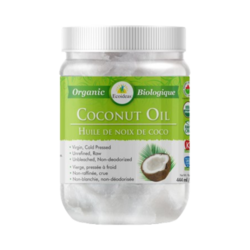 Organic Coconut Oil on white background