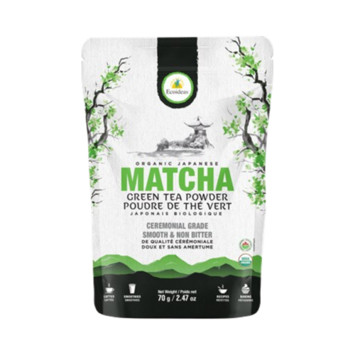 Ecoideas Organic Matcha Powder on white background