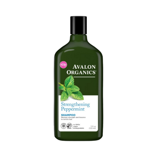 Avalon Organics Peppermint Shampoo on white background