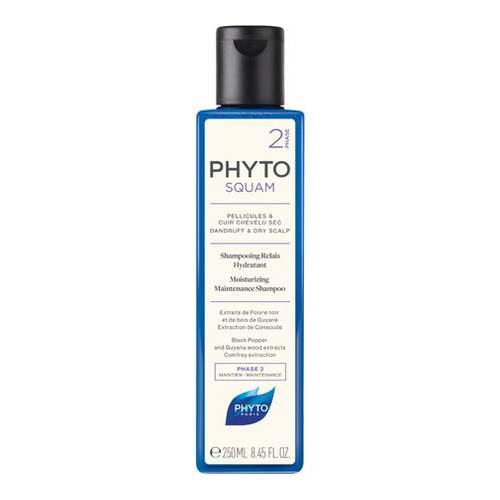Phyto Phytosquam Dry Scalp Moisturizing Maintenance Shampoo on white background
