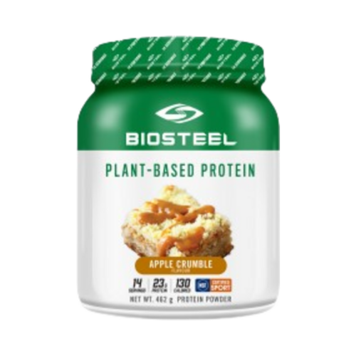 BioSteel Plant-Based Protein Apple Crumble on white background