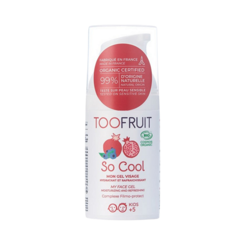 Toofruit Pomegranate - Blueberry Moisturising and Soothing Gel-Cream on white background