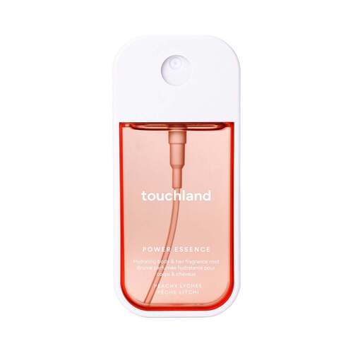 Touchland Power Essence Body and Hair Fragrance Mist - Peachy Lychee, 60ml/2.03 fl oz Touchland Power Essence Body and Hair Fragrance Mist - Peachy Lychee on white background