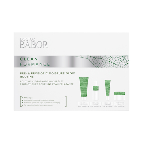 Babor Pre- and Probiotic Moisture Glow Routine Set on white background