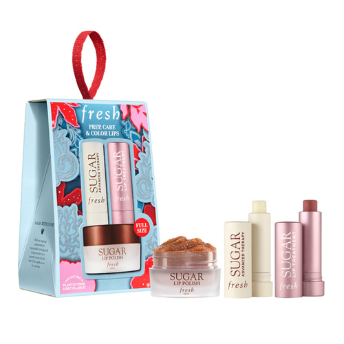 Fresh Prep, Care and Color Lips Gift Set Trio on white background