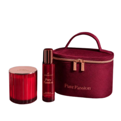 Pure Passion Candle and Dry Oil Gift Set on white background