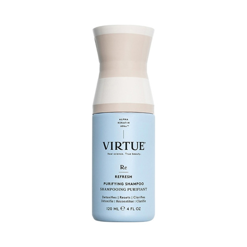 Virtue Refresh Purifying Shampoo on white background