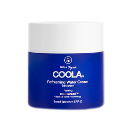 Coola Refreshing Water Cream Organic Face Sunscreen SPF 50 on white background
