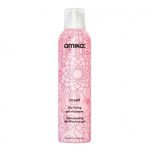 Amika Reset Clarifying Gel Shampoo on white background