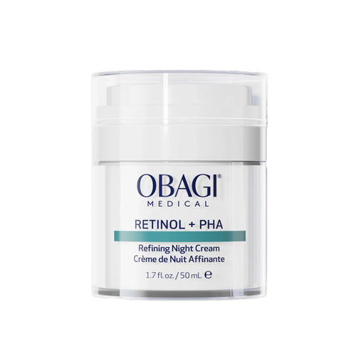 Obagi Retinol + PHA Refining Night Cream on white background
