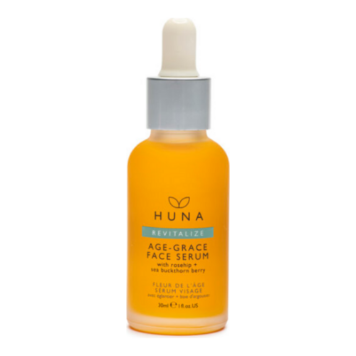 Huna Revitalize Age-Grace Face Serum on white background