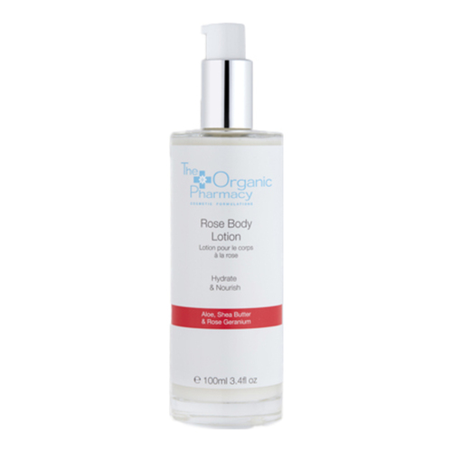 The Organic Pharmacy Rose Body Lotion on white background