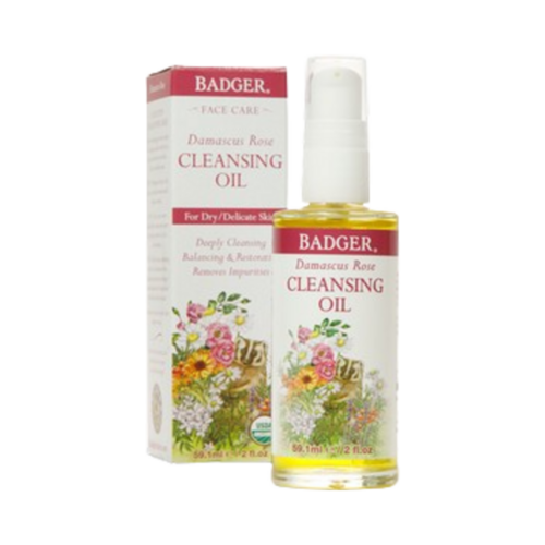 Badger Balms Rose Cleansing Oil (Delicate Skin) on white background