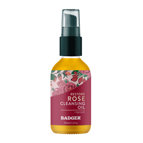 Badger Balms Rose Cleansing Oil (Delicate Skin), 59ml/2 fl oz Badger Balms Rose Cleansing Oil (Delicate Skin) on white background
