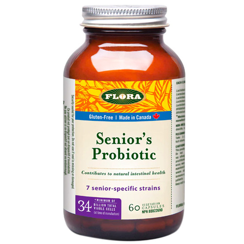 Flora Seniors Probiotic on white background