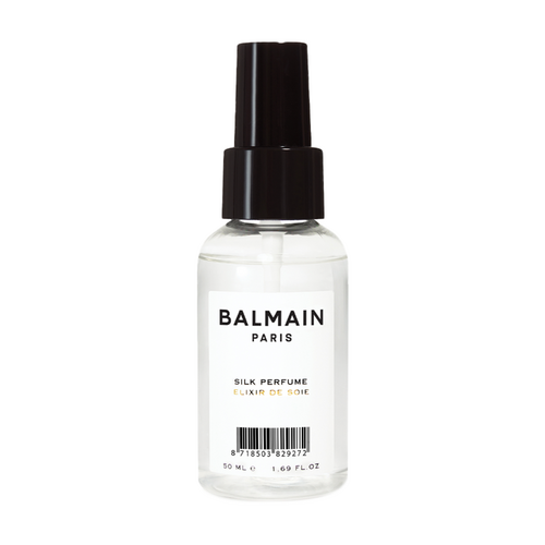 BALMAIN Paris Hair Couture Silk Perfume on white background