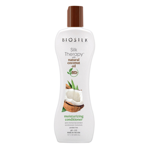 Biosilk  Silk Therapy with Natural Coconut Oil Moisturizing Conditioner on white background