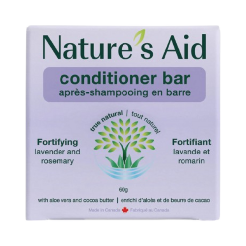 Natures Aid Solid Conditioner Bar - Lavender and Rosemary on white background