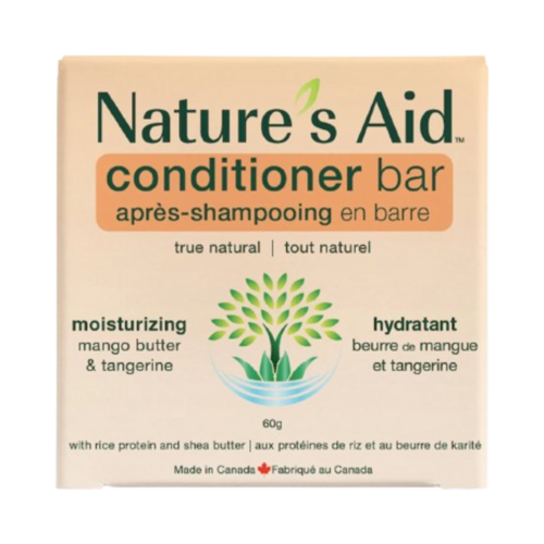 Natures Aid Solid Conditioner Bar - Mango and Tangerine on white background