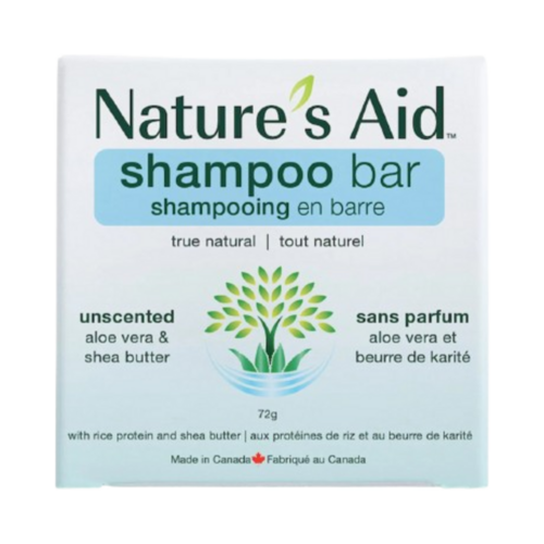 Natures Aid Solid Shampoo Bar - Unscented on white background