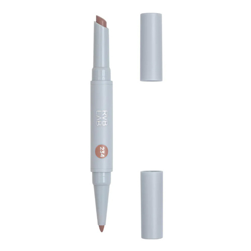 RVB Lab Soulmate Lip Duo: Pencil and Shiny Radiant Pencil Duo #234 Honey Biege and Nude on white background