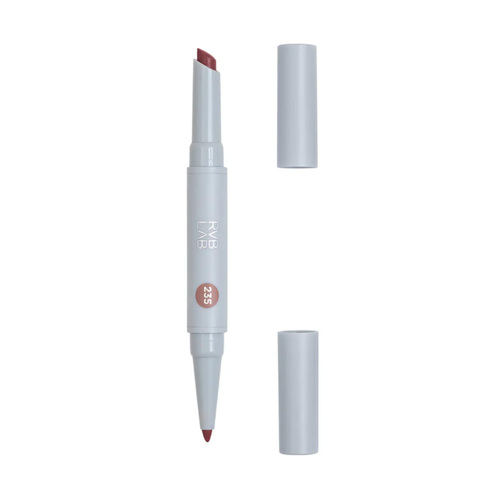 RVB Lab Soulmate Lip Duo: Pencil and Shiny Radiant Pencil Duo #235 Biscuit and Natural Lip Tone, 1 pieces RVB Lab Soulmate Lip Duo: Pencil and Shiny Radiant Pencil Duo #235 Biscuit and Natural Lip Tone on white background