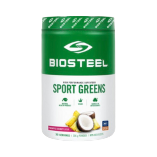 BioSteel Sports Greens Pineapple Coconut, 306g/10.79 oz BioSteel Sports Greens Pineapple Coconut on white background