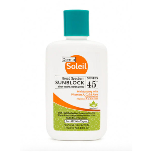 DermaMed Sunscreen Lotion SPF 45 on white background
