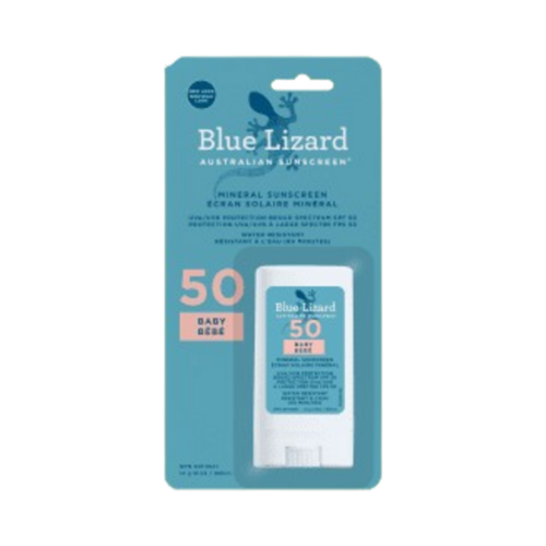Blue Lizard Sunscreen SPF 50 Baby Stick on white background